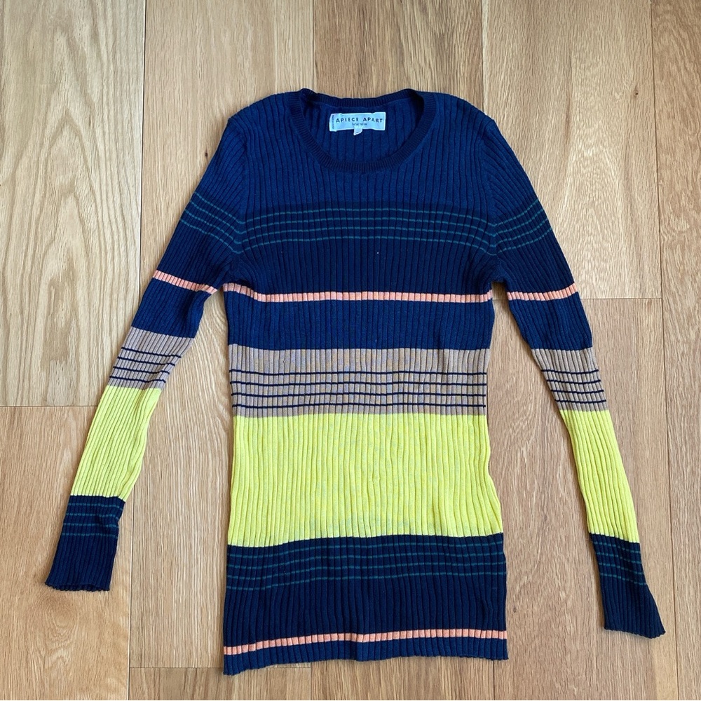 Apiece Apart Fine Rib Stripe Sweater